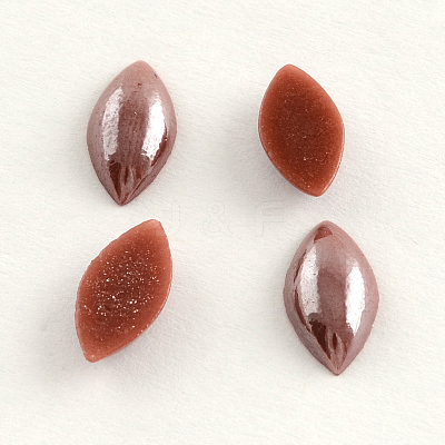 Pearlized Plated Opaque Glass Cabochons PORC-S779-6x12-29-1