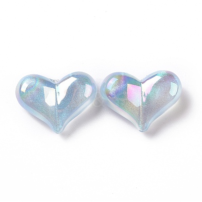 UV Plating Rainbow Iridescent Acrylic Beads OACR-C010-01B-1