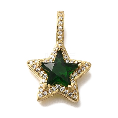 Brass Micro Pave Cubic Zirconia Pendants KK-K389-045G-1