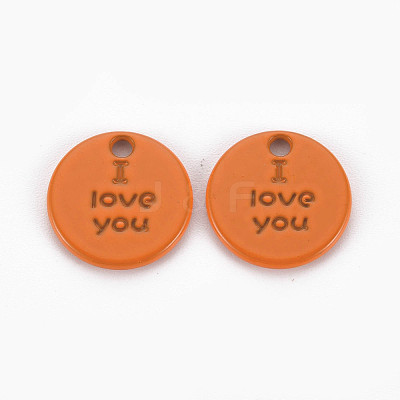 Spray Painted Alloy Charms for Valentine's Day PALLOY-Q433-027F-RS-1