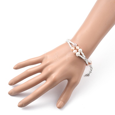 Multi-strand Bracelets BJEW-JB05492-01-1