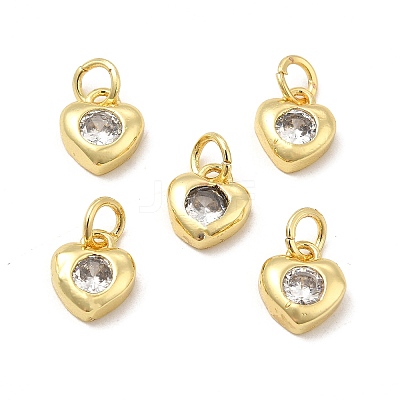 Brass Micro Pave Clear Cubic Zirconia Charms KK-E068-VB236-1