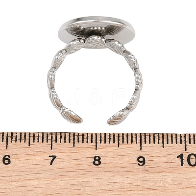 Shell Shape 304 Stainless Steel Cuff Ring Components SA-CBA098D-04P-E-1