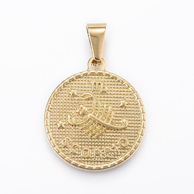Real 18K Gold Plated 304 Stainless Steel Pendants X-STAS-H372-01H-1