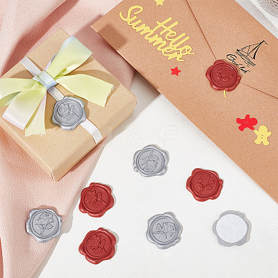 50Pcs 2 Styles Adhesive Wax Seal Stickers DIY-CP0009-10B-1