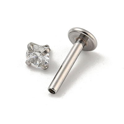 304 Stainless Steel Threaded Flatback Earrings LS-EJEW-NH0001-01B-02-1