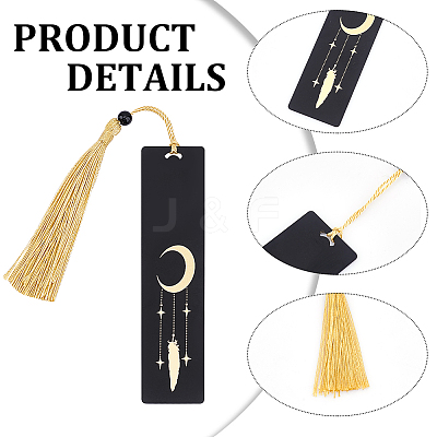 4Pcs 2 Style Brass or Stainless Steel Bookmarks AJEW-PH0004-65-1