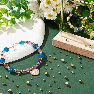 600Pcs 5 Style Brass Beads KK-PH0005-63-1