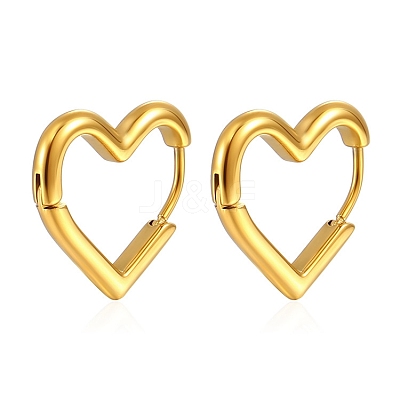 Heart Stainless Steel Hoop Earrings PW-WG7B21D-01-1