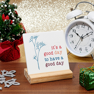 1Pc Porcelain It's a Good Day Sign Inspirational Desk Art Decor for Home Office AJEW-AR0004-90-1