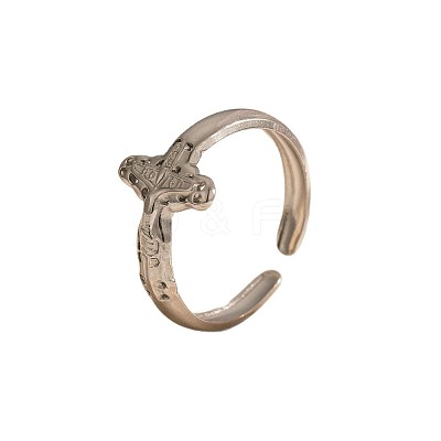 304 Stainless Steel Open Cuff Rings WGB3CCF-01-1
