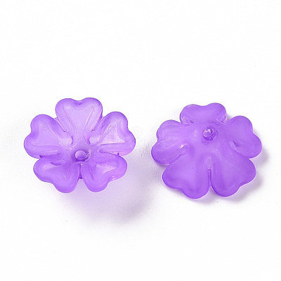 Transparent Frosted Acrylic Bead Caps X-MACR-S371-04A-747-1