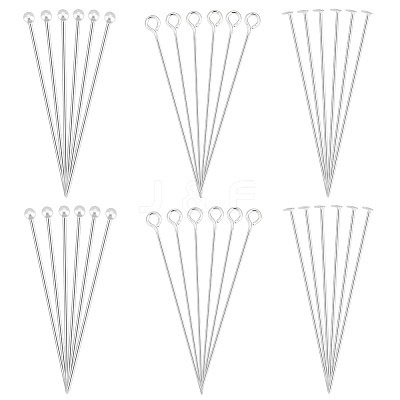 36Pcs 3 Styles 925 Sterling Silver Eye Pins STER-PH0002-65-1