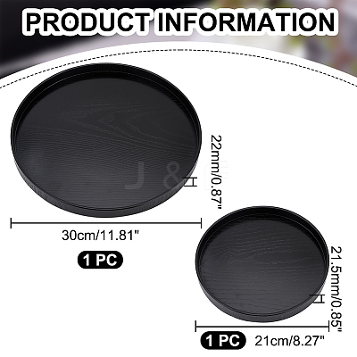 2Pcs 2 Style Wood Serving Tray AJEW-GL0002-16-1