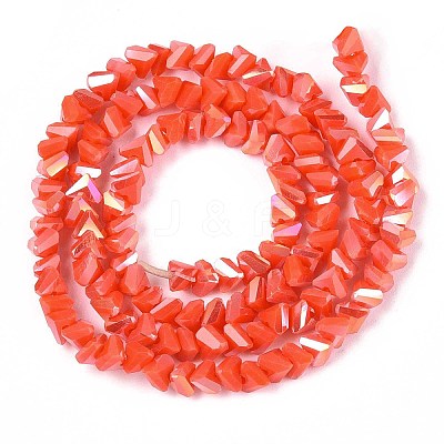 Electroplate Opaque Glass Beads Strands GLAA-N022-4mm-14-1