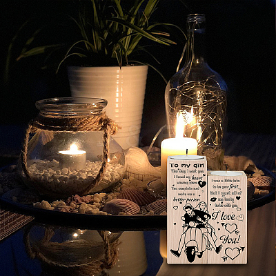 Wood Candle Holder AJEW-WH0268-006-1