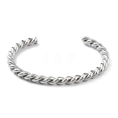 Non-Tarnish 304 Stainless Steel Cuff Bangles for Women BJEW-M310-01P-1