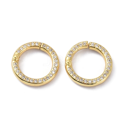 Eco-Friendly Brass Micro Pave Clear Cubic Zirconia Twister Clasps ZIRC-C024-31G-1