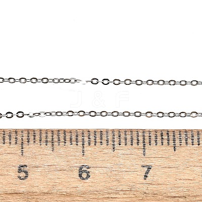 Anti-Tarnish Electroplated Rhodium Plated Sterling Silver Cable Chain Necklaces X-NJEW-N0048-46-18-1