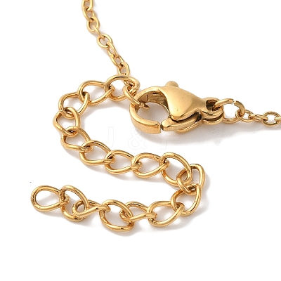 Ion Plating(IP) 304 Stainless Steel Cable Chain Bowknot Pendant Necklaces NJEW-Z041-03G-03-1
