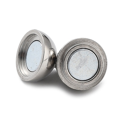 Tarnish Resistant 304 Stainless Steel Magnetic Clasps with Loops STAS-E006-52-1