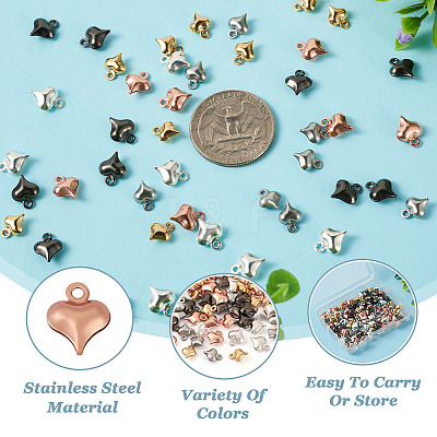 100Pcs 5 Color Stainless Steel Pendants STAS-BT0001-14-1