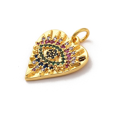Brass Micro Pave Cubic Zirconia Pendants KK-U033-07G-02-1