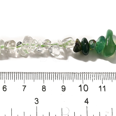 Natural Quartz Crystal/Rock Crystal & Chrysoprase Beads Strands G-L610-B22-01-1