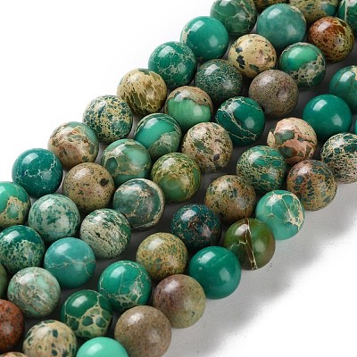 Dyed Natural Regalite/Imperial Jasper/Sea Sediment Jasper Beads Strands G-B124-C01-10-1