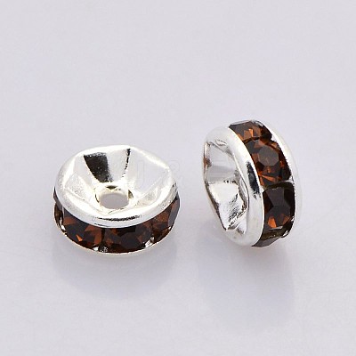 Brass Grade A Rhinestone Spacer Beads RB-A014-Z7mm-15S-1
