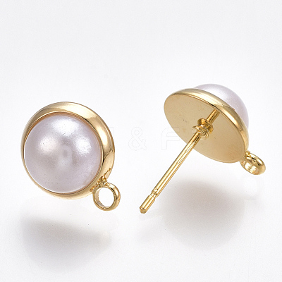 Brass Stud Earring Findings KK-T038-287G-1