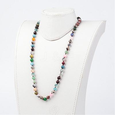 Natural Gemstone Necklaces NJEW-D264-18-1
