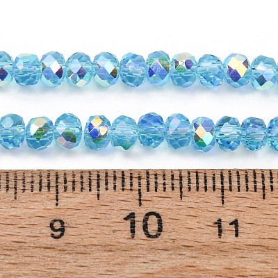 Electroplate Transparent Glass Beads Strands EGLA-A046-01A-16-1