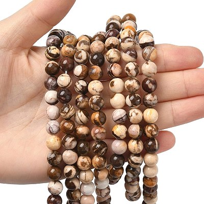 Natural Australian Agate Round Bead Strands X-G-M272-02-8mm-1