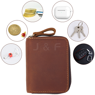 Rectangle Leather Credit Card Wallets for Women Men AJEW-WH20001-31A-1