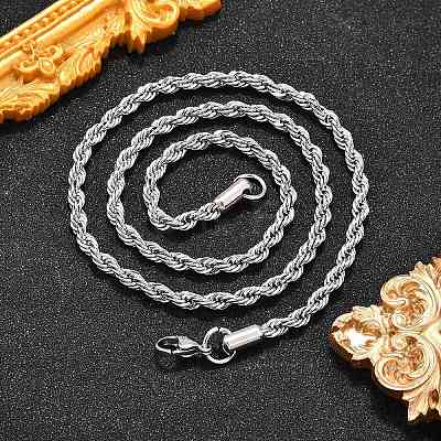 Non-Tarnish 304 Stainless Steel Rope Chain Necklaces NJEW-F226-03P-06-1
