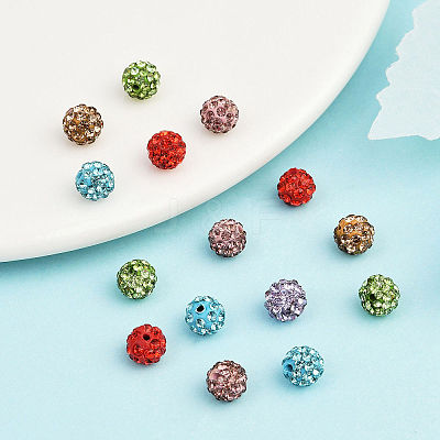 Polymer Clay Rhinestone Beads RB-H284-6MM-Half-M-1