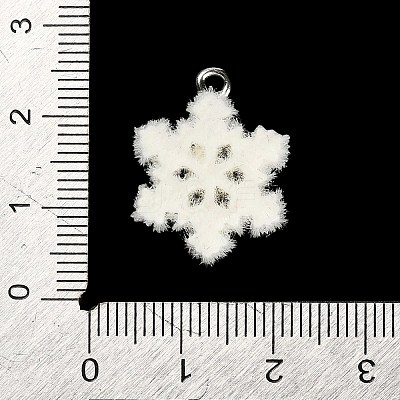 Christmas Flocky Opaque Resin Pendants RESI-C064-01C-1