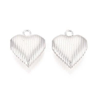 925 Sterling Silver Heart Charms STER-N017-28S-1