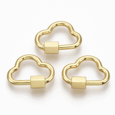 Brass Screw Carabiner Lock Charms KK-T047-05G-1