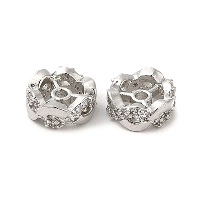 Rack Plating Brass Cubic Zirconia Beads KK-K349-04P-1