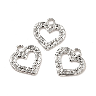 Non-Tarnish 304 Stainless Steel Pendants Rhinestone Setting STAS-A066-04P-1
