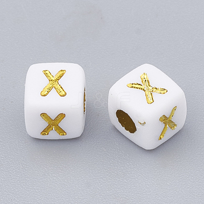 Plated Acrylic Beads X-SACR-N002-06A-1