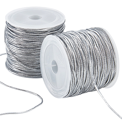 2 Rolls Polyester Metallic Elastic Round Cord OCOR-CY0003-50B-1