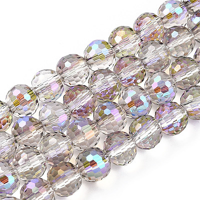 Transparent Electroplate Glass Bead Strands EGLA-TAC0003-04D-1