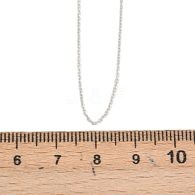 Anti-Tarnish Trendy Unisex Rhodium Plated 925 Sterling Silver Cable Chains Necklaces STER-M034-B-07-1