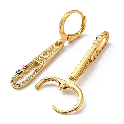 Golden Brass Dangle Leverback Earrings EJEW-A033-17G-02-1