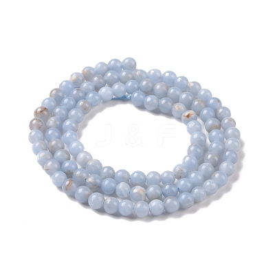 Natural Angelite Beads Strands G-G840-03-4mm-1