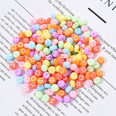 Opaque Acrylic Beads MACR-YW0001-18A-1