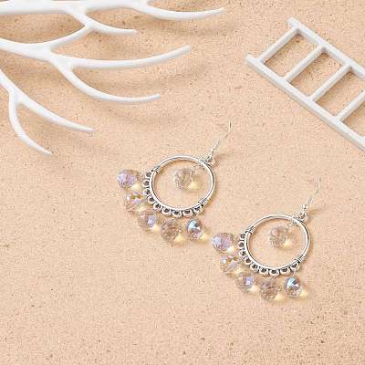 Glass Teardrop Chandelier Earrings EJEW-TA00116-1